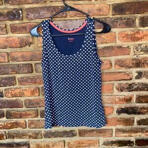 Boden Navy Blue White Polka Dot Sleeveless Tank Top Women's Size US 8